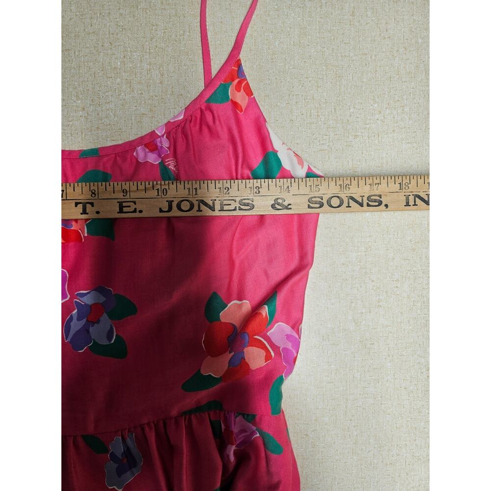 Vintage Malia Womens Floral Sundress sz 6 Pink Midi 100% Cotton 70s Hawaii - Picture 10 of 12